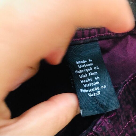 Calvin Klein corduroy animal print Purple and black Skinny Slim Jean pants 4 - Picture 12 of 13